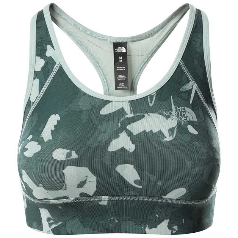 THE NORTH FACE Printed Bounce B Gone Bra W /jadeite green scattershot print