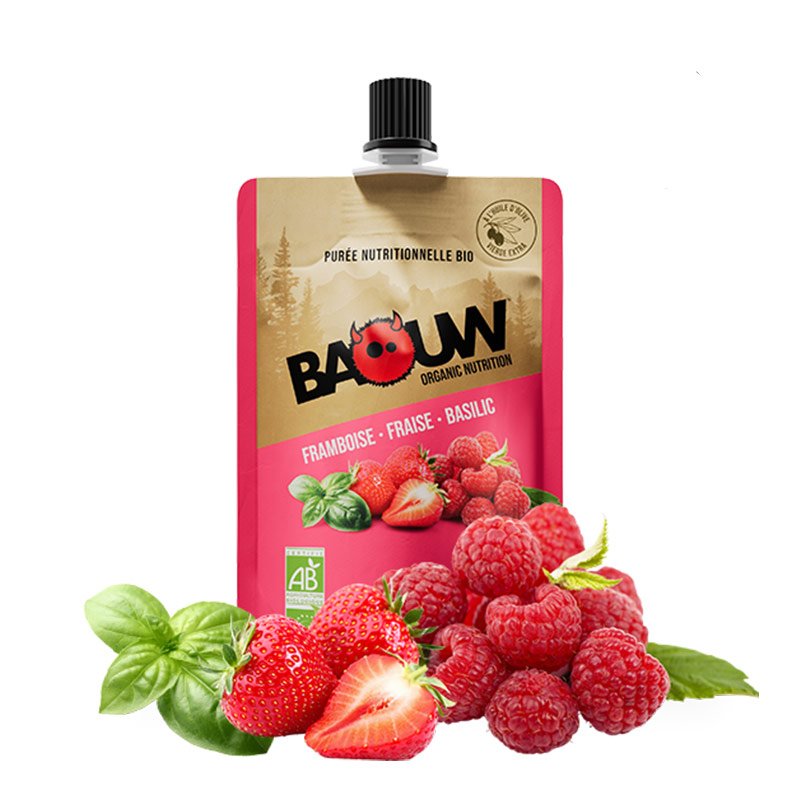 BAOUW Purée Bio 90g /framboise fraise basilic