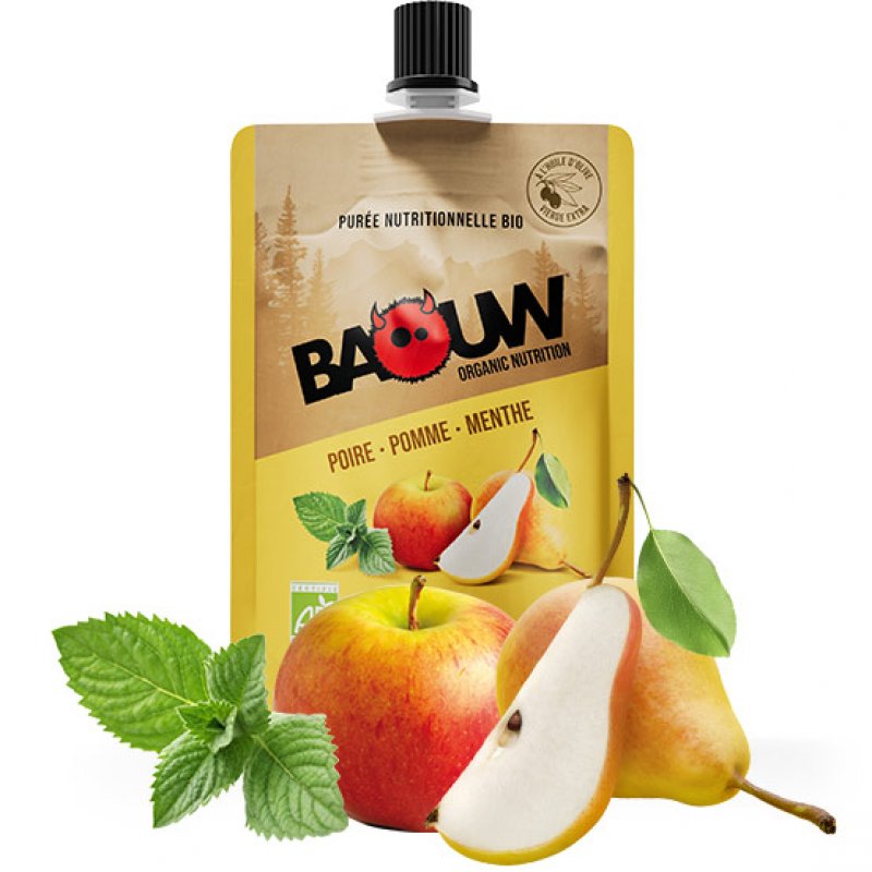 BAOUW Purée Bio 90g /poire pomme menthe
